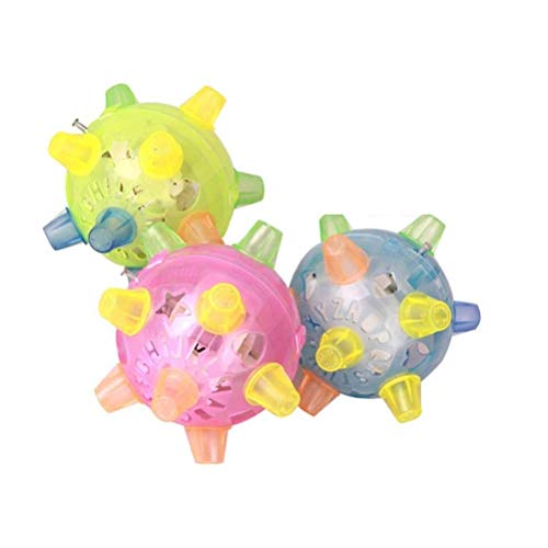 HEITIGN Pelota de Salto Led para Mascotas de 1 Piezas, Juguete Luminoso Led para Mascotas Pelota de Juego de Música Pelota de Baile para Perros Gatos, Buena Música Y Luces Preciosas, Color