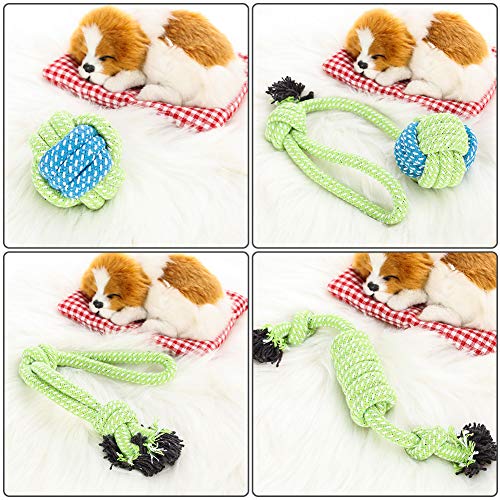 hellomagic - Juego de 4 Piezas de Cuerda de Juguete para Perros, Juguete de Limpieza Dental para Perros Grandes y pequeños