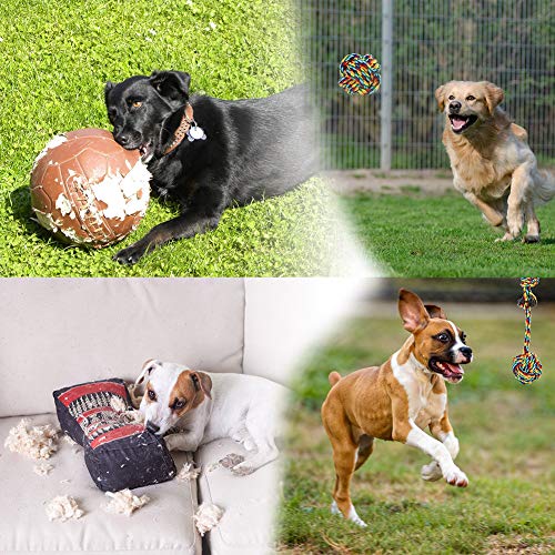hellomagic - Juego de 4 Piezas de Cuerda de Juguete para Perros, Juguete de Limpieza Dental para Perros Grandes y pequeños