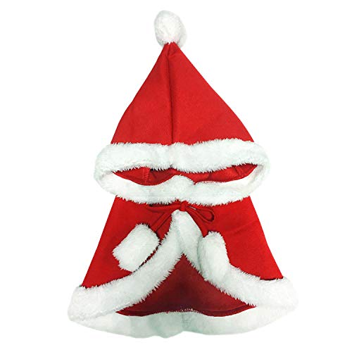 Hengu Capa Ropa de Navidad para Perros Gatos, Papa Noel Disfraces Disfraz Sudadera Capucha Chaqueta Camisas Poncho Lindas de Navidad para Cachorro Perro Mascota Pequeño