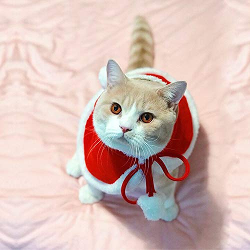 Hengu Capa Ropa de Navidad para Perros Gatos, Papa Noel Disfraces Disfraz Sudadera Capucha Chaqueta Camisas Poncho Lindas de Navidad para Cachorro Perro Mascota Pequeño