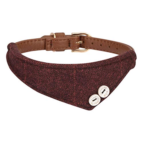 Hengu Cuello de Perro de Cuero Estilo Bandana, Bufanda a Cuadros Lindo para Gatito Gato Mascota pequeña, Accesorios de Collar de Hebilla Ajustable