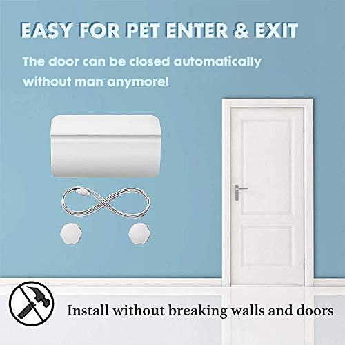 Hengu Puerta Automática para Mascotas, Abrepuertas Correa Cierre Fácil Ajustable para Entrenar Perros Gatos Mascotas Entrada Salida Acceso Libre a la Habitación / Baño / Casa