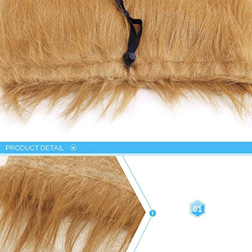 Hffheer Peluca de Perro León Disfraz de Perro Peluca de Pelo de Melena de león con Orejas para Gato Cachorro Mascotas Ropa Sombrero Vestido Disfraces para Fiesta de Navidad