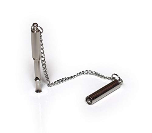 Hffheer Silbato de Entrenamiento para Perros 3 en 1 Silbato ultrasónico para Perros Silbato de frecuencia Ajustable con Cadena Desmontable para Entrenamiento de Perros Parada de ladridos