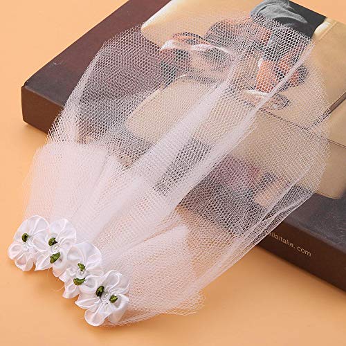 Hffheer Velo de Novia para Mascotas Pequeño Perro Mascota Gato Vestido de Velo de Novia Disfraz de Novia Pelo de Perro Pinzas para el Pelo Horquilla Sombreros Accesorios para el Cabello de Perro(S)