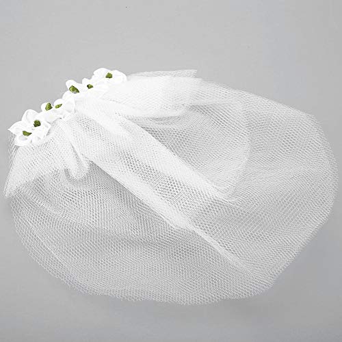 Hffheer Velo de Novia para Mascotas Pequeño Perro Mascota Gato Vestido de Velo de Novia Disfraz de Novia Pelo de Perro Pinzas para el Pelo Horquilla Sombreros Accesorios para el Cabello de Perro(S)