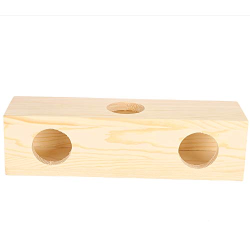 Hinzonek Túnel de Animales de Madera Casa de Laberinto de Hámster Mascotas Pequeñas Entrenamiento Jugando Ejercicio Juguete Suministros para Mascotas Casa del Bosque Hábitats Decoración