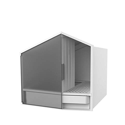 hkwshop Caja de Arena Gran Espacio for la Basura for Gatos Cuenco Suministros for Mascotas Semicerrado Forma de Inodoro del Gato Olla única for Gatos Sanitario Gato