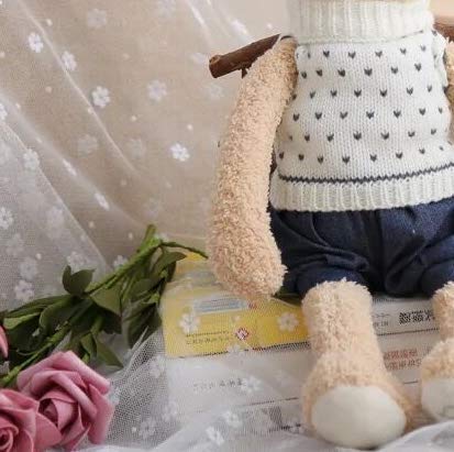 HLJZK Suéter Blanco Lindo Conejito Muñeco de Peluche de Juguete Muñeca Chica Lindo bebé Ragdoll 60Cm