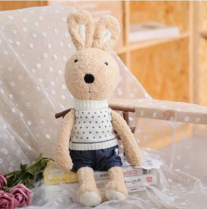 HLJZK Suéter Blanco Lindo Conejito Muñeco de Peluche de Juguete Muñeca Chica Lindo bebé Ragdoll 60Cm