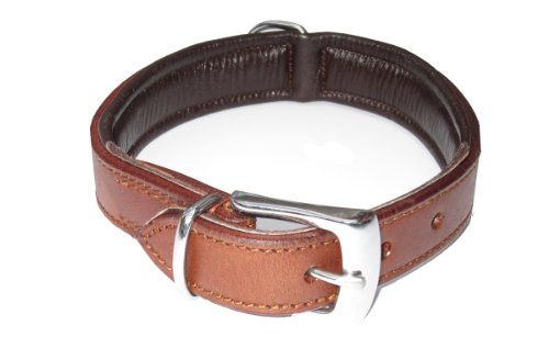 Home 3416455 Fantasia - Collar de Piel con Cadena de Perlas, 45 cm de Largo, 25 mm de Ancho, Color marrón