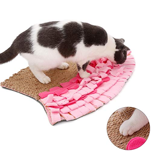 Homieco Alfombras Rascadoras para Gatos, Cobija de Cola de Pescado para Gatos, Rascador para Gatos, Alfombra Antideslizante para Dormir para Gatos para Garras de molienda de Gato