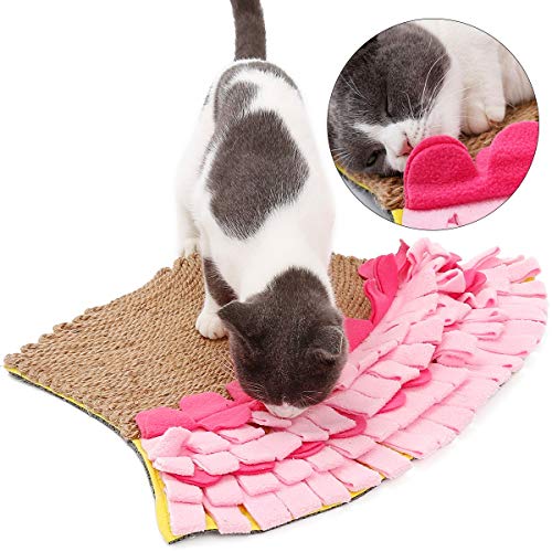 Homieco Alfombras Rascadoras para Gatos, Cobija de Cola de Pescado para Gatos, Rascador para Gatos, Alfombra Antideslizante para Dormir para Gatos para Garras de molienda de Gato