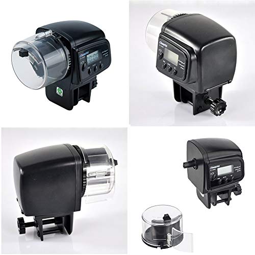 Homieco Alimentador Automático de Acuarios, Dispensador de Comida Acuario con LCD Pantalla, Comedero de Peces Automáticos, Fish Tank Fish Food Auto Comederos para Fin de Semana o de Vacaciones