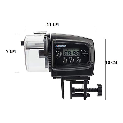 Homieco Alimentador Automático de Acuarios, Dispensador de Comida Acuario con LCD Pantalla, Comedero de Peces Automáticos, Fish Tank Fish Food Auto Comederos para Fin de Semana o de Vacaciones