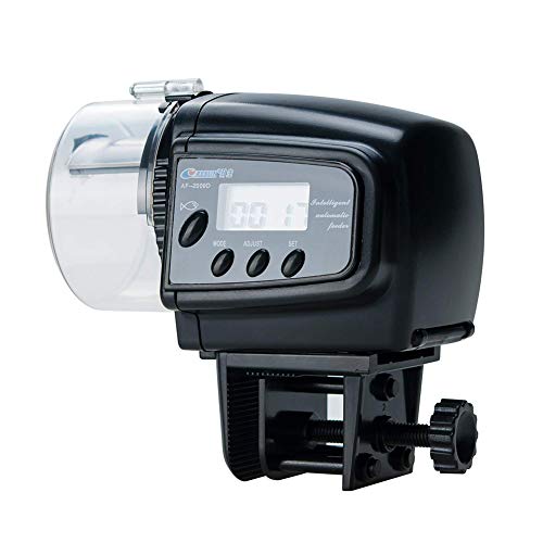 Homieco Alimentador Automático de Acuarios, Dispensador de Comida Acuario con LCD Pantalla, Comedero de Peces Automáticos, Fish Tank Fish Food Auto Comederos para Fin de Semana o de Vacaciones