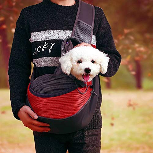 Homieco Mochila de Perros Gatos, Bolsa de Mensajero para Mascotas, Bolsos para Mascotas Transportín para Perros Gatos, Mochila de Hombro del Perro para Viajes, Bicicleta, Senderismo, Compras