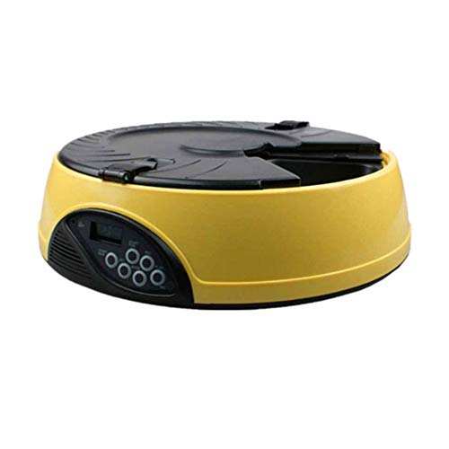 hongyupu Comedero Automatico Perros Comederos para Gatos Desmontable Perros alimentador Cachorros de Microchip Gato alimentador Yellow