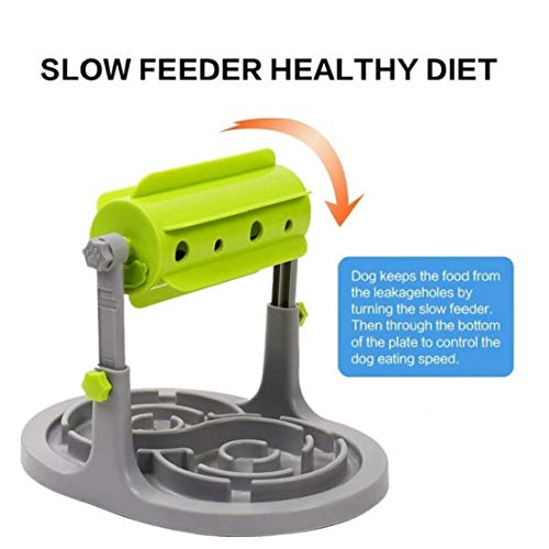 Hotaden Perro Interactivo Educativo alimentador de Alimentos para Perros y Comida para Gatos de Juguete Rompecabezas aburrimiento dispensación alimentador vibratorio Lenta Lenta