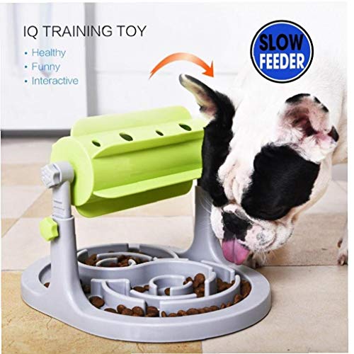 Hotaden Perro Interactivo Educativo alimentador de Alimentos para Perros y Comida para Gatos de Juguete Rompecabezas aburrimiento dispensación alimentador vibratorio Lenta Lenta
