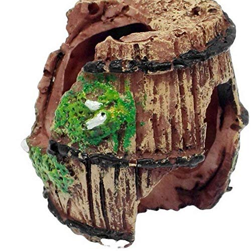 hou zhi liang - Barril de Resina Roto para decoración de Acuario para pecera, Adorno de Acuario, Cuevas acuáticas, cabaña de esconder