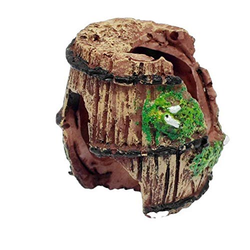hou zhi liang - Barril de Resina Roto para decoración de Acuario para pecera, Adorno de Acuario, Cuevas acuáticas, cabaña de esconder