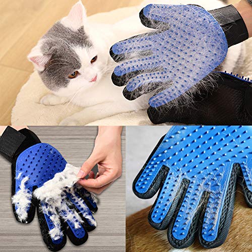 Houdao Gel de Sílice Guante Pelo Gato Respirable Manopla Perro Pelo Corto Suave Guante Pelo Perro Indicado Para Perros y Gatos, Peinando y Limpiando el Cabello, Favoreciendo la Circulación Sanguínea