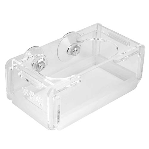 Huairdum Alimentador de Alimentos para Peces, alimentador de Peces de acrílico, Tira anticolisión Transparente con Ventosa para pecera