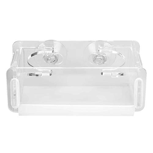 Huairdum Alimentador de Alimentos para Peces, alimentador de Peces de acrílico, Tira anticolisión Transparente con Ventosa para pecera