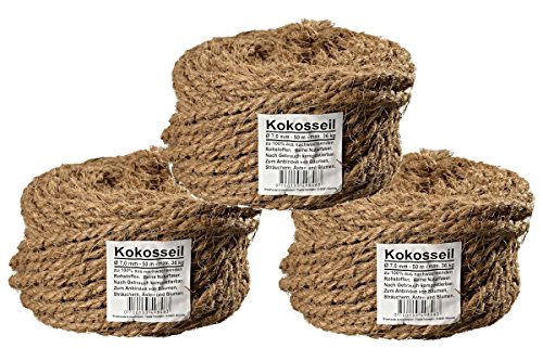 Humusziegel - cuerda de repuesto para poste rascador para gatos 7 mm, 3 x 50 m
