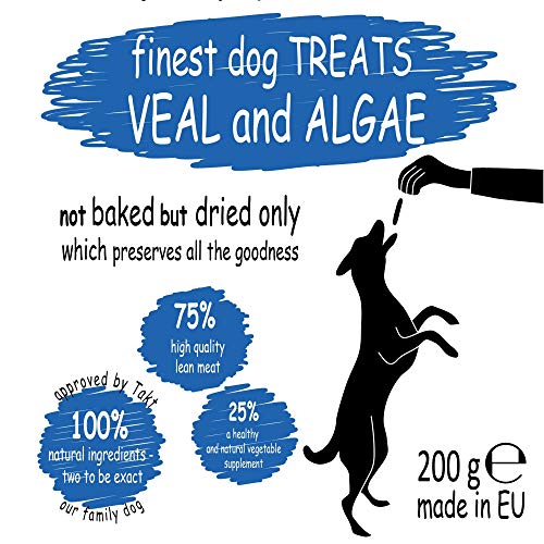 Hundeto Snacks Saludables y Naturales para Perros - Ternera y Algas - Sin Medias Tintas - 200g