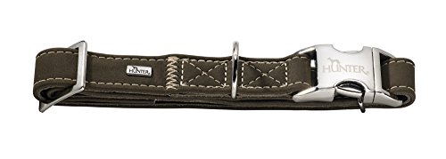 Hunter 63868 00006 Collar de Caza Talla Cuero Nobuck, S, Oliva
