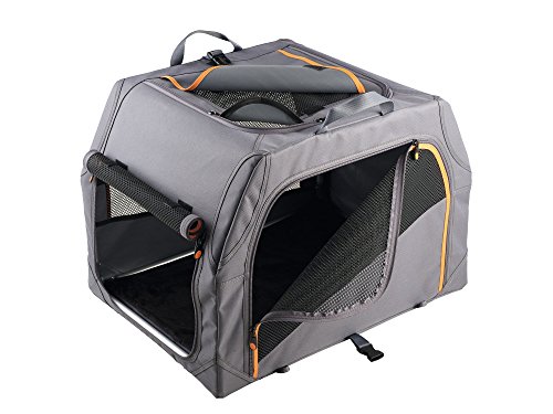 HUNTER ALU-Frame - Caja de Transporte para Perros (76 x 50,5 x 48 cm), Color Antracita y Naranja