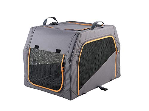 HUNTER ALU-Frame - Caja de Transporte para Perros (76 x 50,5 x 48 cm), Color Antracita y Naranja