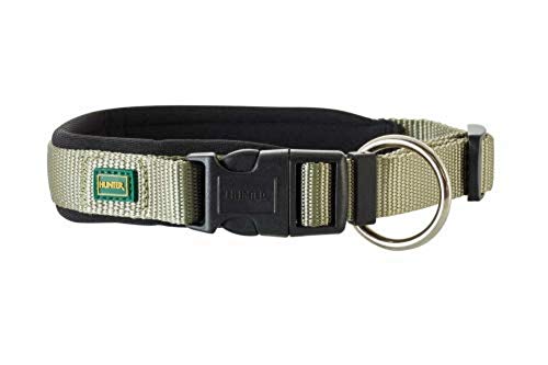 HUNTER - Collar de Nylon Modelo Neoprene Vario Plus para Perros (45/Verde/Negro)
