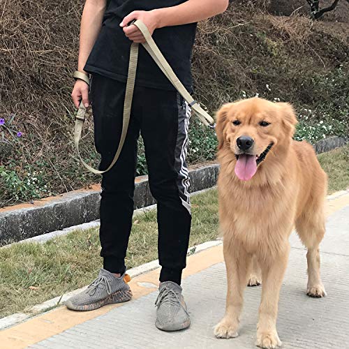 Hyhug Correa de Nylon Ajustable con manija Acolchada y cómoda - para Entrenamiento Diario para Caminar de Perros medianos Grandes y Gigantes (Ajustable Grande L, Verde Militar)
