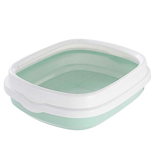 HYISHION Bandeja Higiénica Gatos Gatitos Aseo Arenero Abierto para Mascotas Gatos Bandeja Sanitaria Plástica con Pala, Tamaños Y Colores para Elegir,Verde,XXL