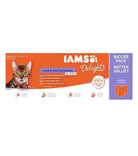 IAMS Delights Adult Cat Land & Sea Collection in Gravy 4,08 kg