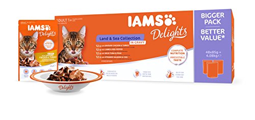 IAMS Delights Adult Cat Land & Sea Collection in Gravy 4,08 kg
