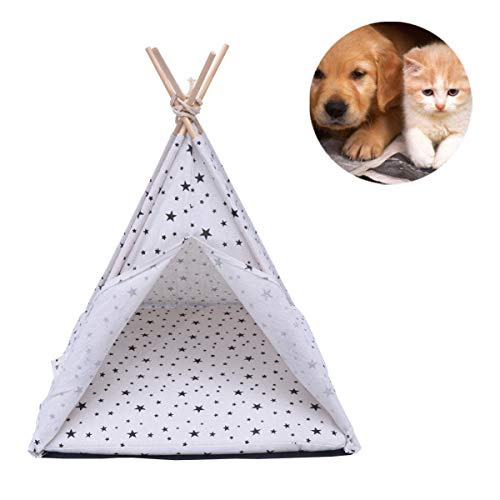 ibasenice Tienda de Campaña para Mascotas - Cama para Perros Y Gatos Tipi para Mascotas - Casa para Gatos de 43 X 43 X 53 Cm Tienda de Campaña para Gatos con Cojín Extraíble Y Lavable