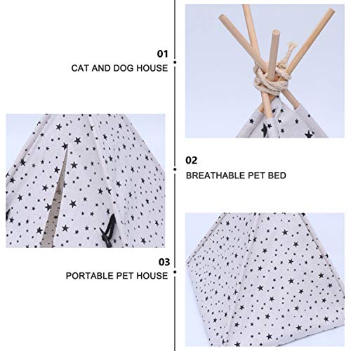 ibasenice Tienda de Campaña para Mascotas - Cama para Perros Y Gatos Tipi para Mascotas - Casa para Gatos de 43 X 43 X 53 Cm Tienda de Campaña para Gatos con Cojín Extraíble Y Lavable