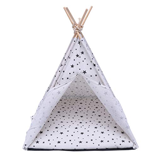 ibasenice Tienda de Campaña para Mascotas - Cama para Perros Y Gatos Tipi para Mascotas - Casa para Gatos de 43 X 43 X 53 Cm Tienda de Campaña para Gatos con Cojín Extraíble Y Lavable