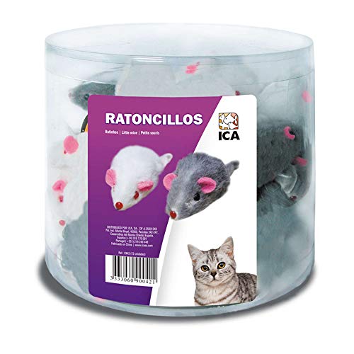 ICA CK42 Juguete de Piel con Forma de Ratón para Gatos