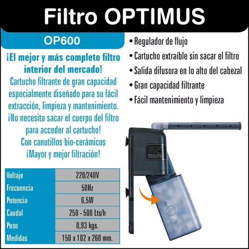 ICA OP600 Filtro Interior Optimius 600