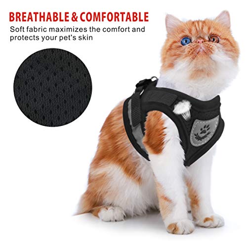 Idepet Arnés y Correa para Gatos para Caminar Arnés de Chaleco de Malla Suave Ajustable para Gatos pequeños medianos Grandes Mascotas Gatito Cachorro Conejo