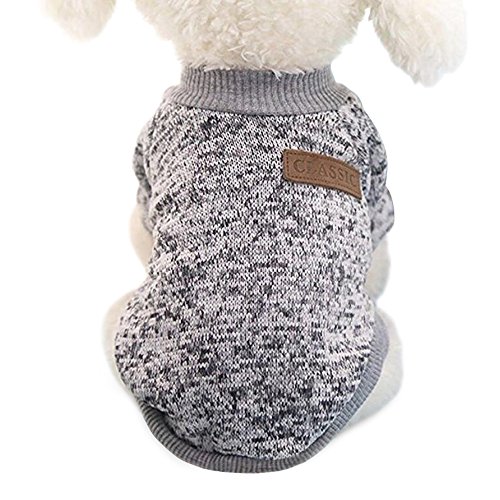 Idepet - Ropa para mascotas: jersey de forro polar para perros y gatos, XS, Gris