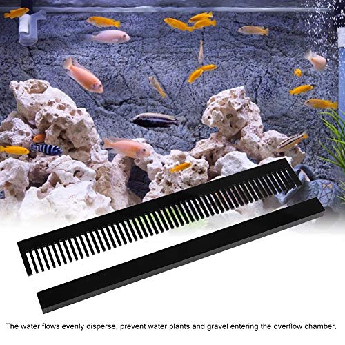 iFCOW 320 mm de longitud negro acuario pecera Weir peine de desbordamiento extraíble de agua marina