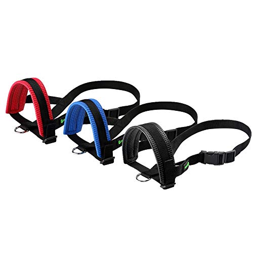 ILEPARK Bozal de Nylon para Perros Grandes Previene Mordidas, Ladridos y Que Mastiquen, Bozal Lazo Ajustable (L,Negro)