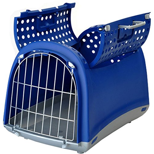 IMAC Transportín Apertura Superior LINUS CABRIO, 50 x 32 x 34.5 cm, Azul, Perro